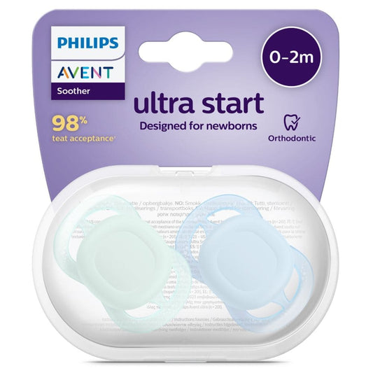 Chupetes Avent Ultra Start 0-2m 2unds Verde y Celeste