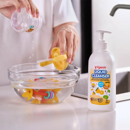 Limpiador mamaderas y accesorios bebé aroma Yuzu Pigeon 450ml