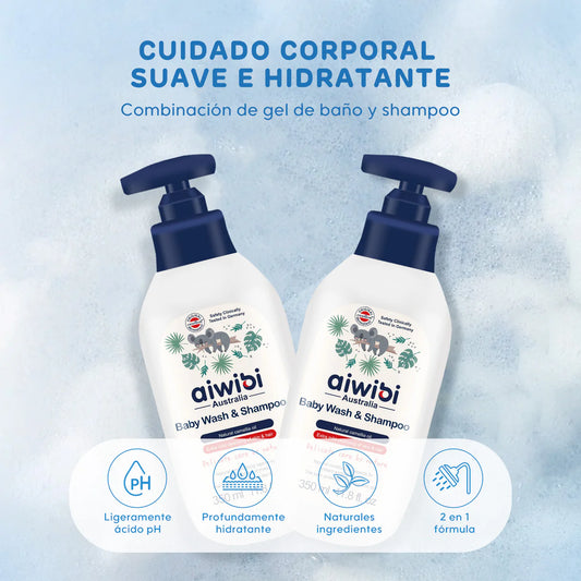 Gel De Baño y Shampoo 2 en 1 para bebé 350ml Aiwibi
