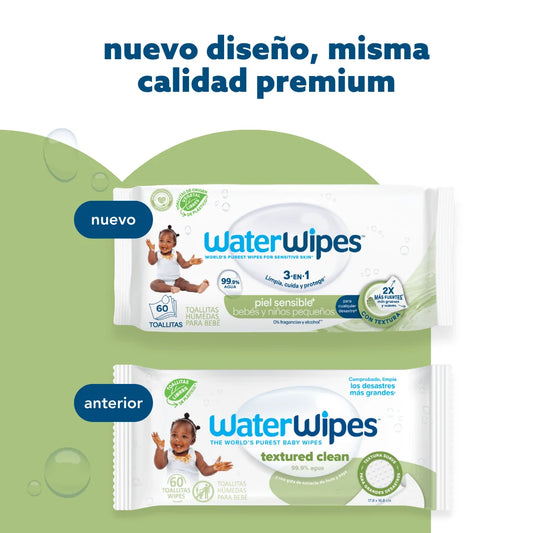3 paquetes Toallitas húmedas WaterWipes Textured Clean 180unds