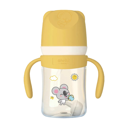 Mamadera Anticólicos Tritán con asas Aiwibi Amarillo 180ml 6m+