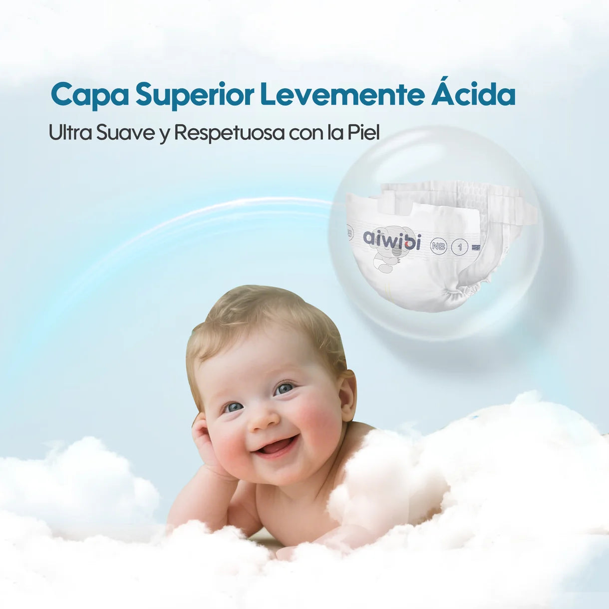 Pañales Aiwibi para bebé Premium Talla Recién nacido RN - 22und