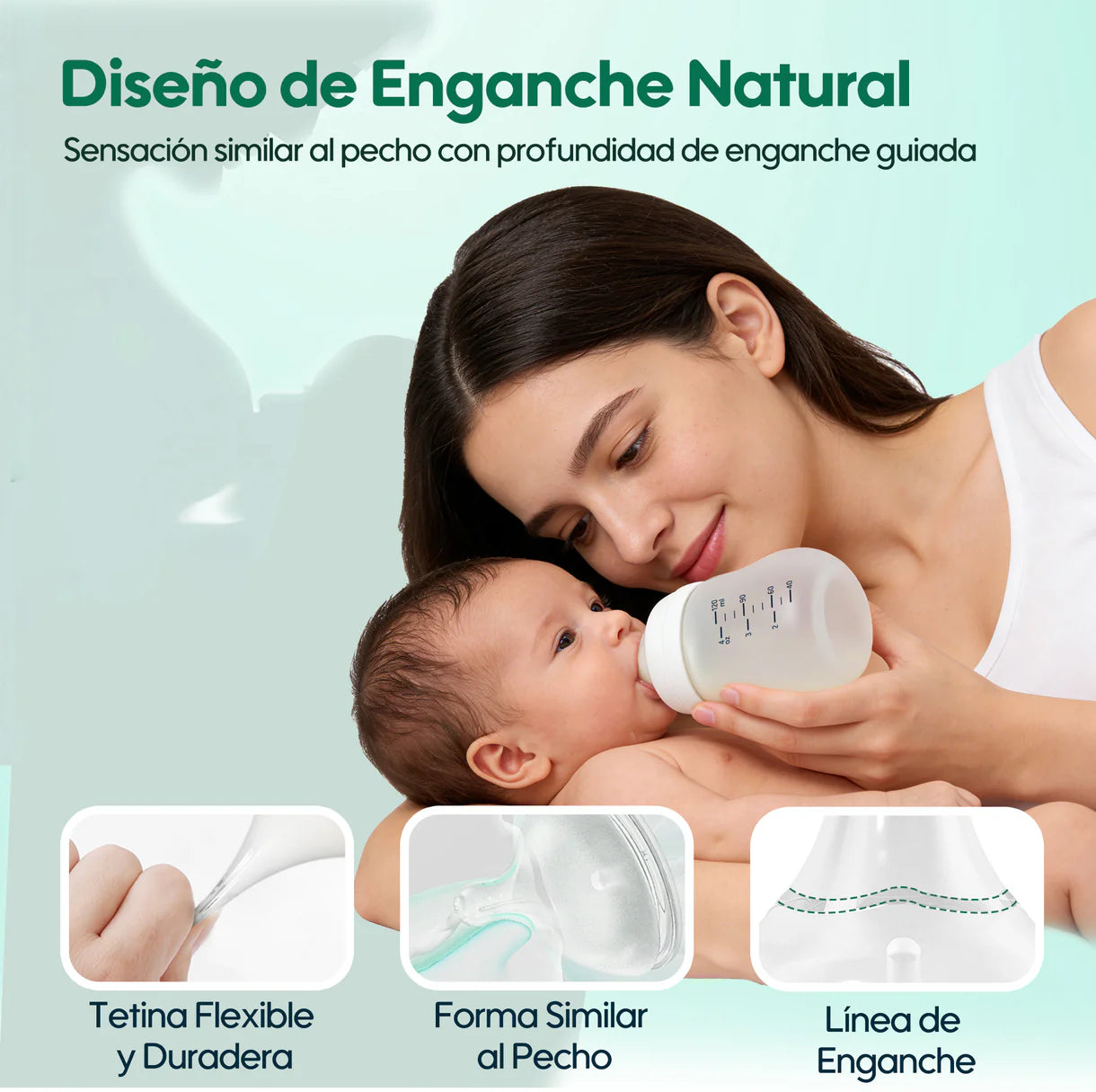 Mamadera de vidrio Aiwibi 180ml 6m+