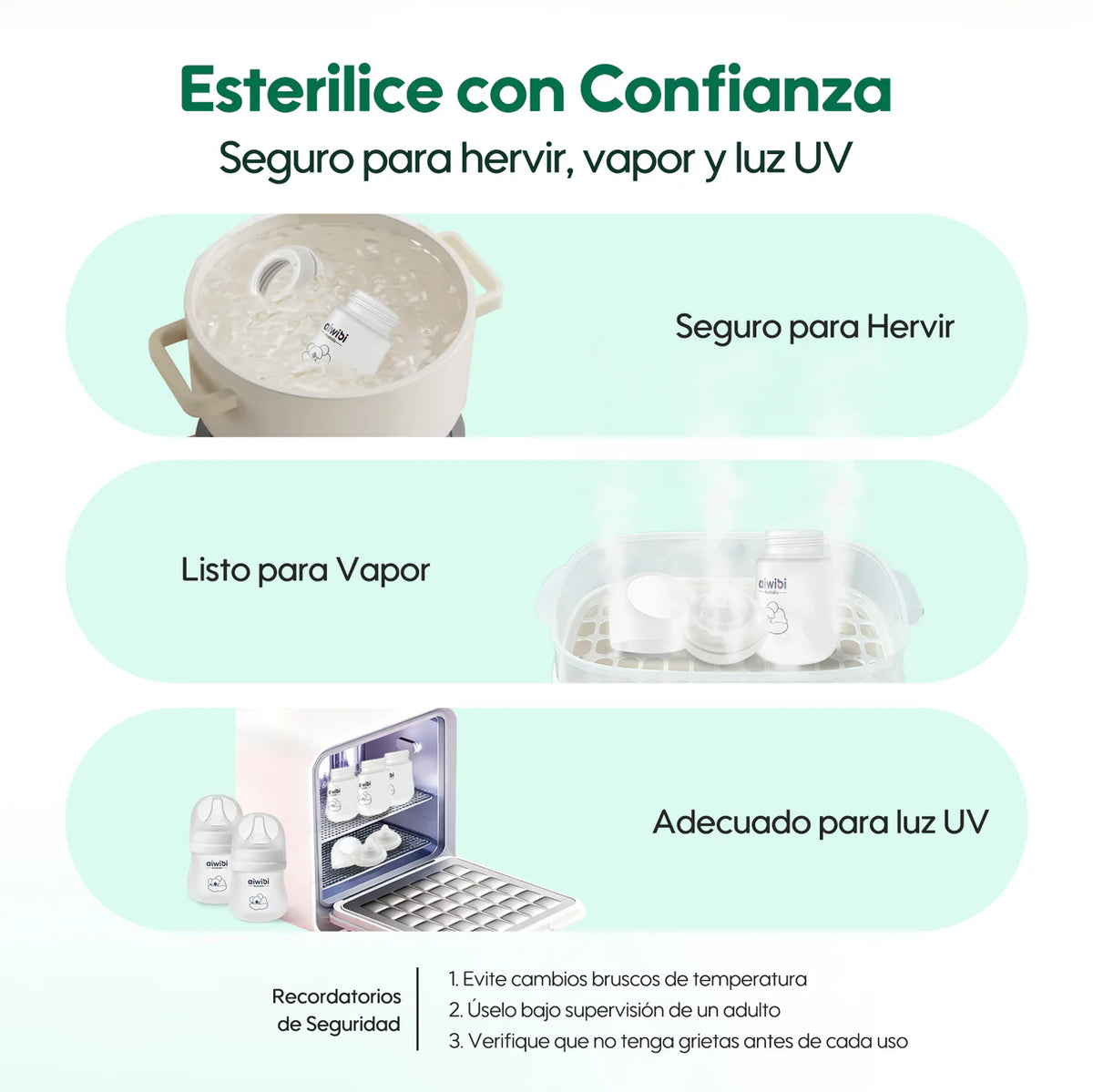 Mamadera de vidrio Aiwibi 120ml 0m+