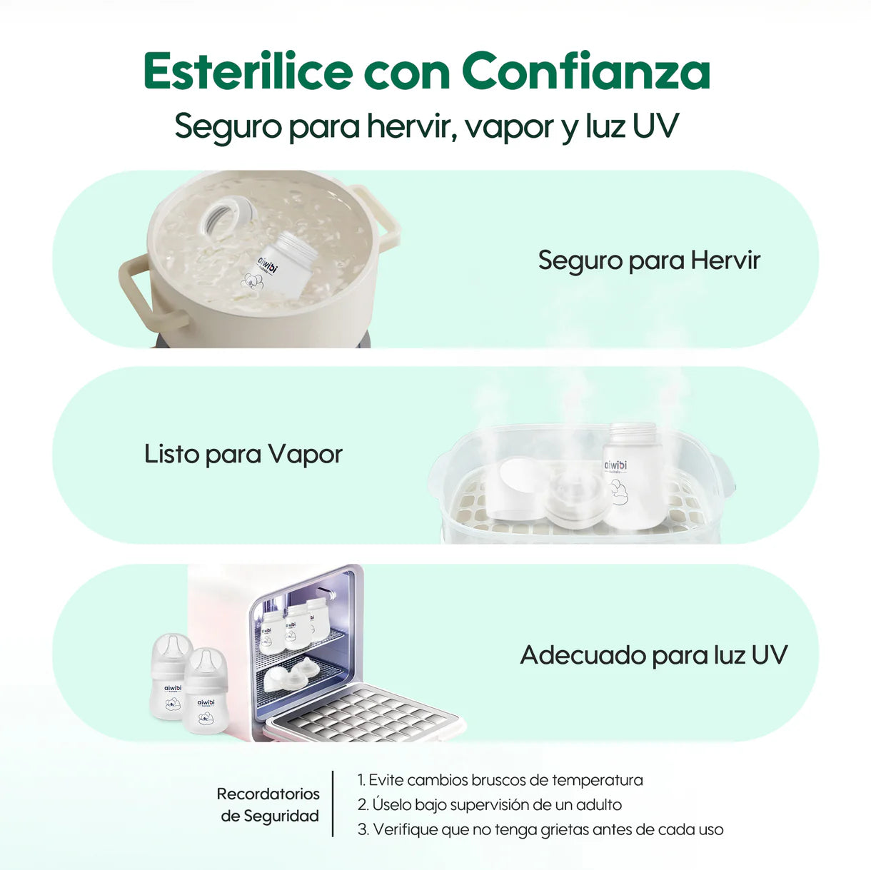 Mamadera de vidrio Aiwibi 180ml 6m+
