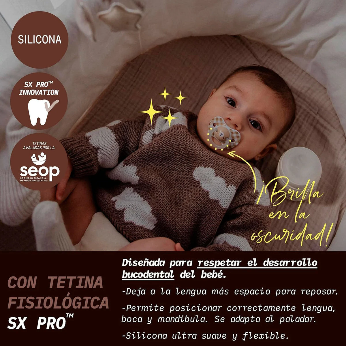 Pack 2 Chupetes nocturnos Night and Day 0-6m Suavinex Tetina Fisiológica SX Pro