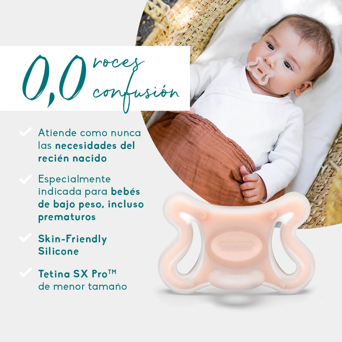 Chupete zero zero 0-6m Suavinex Tetina Fisiológica SX Pro silicona
