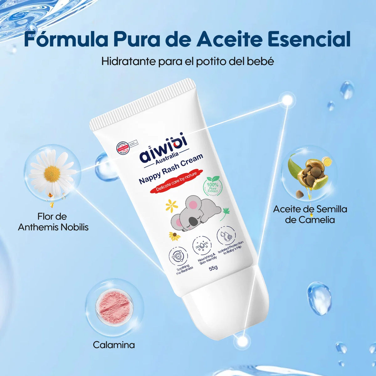 Pomada Crema para Bebés Rozaduras De Pañal 50ml Aiwibi