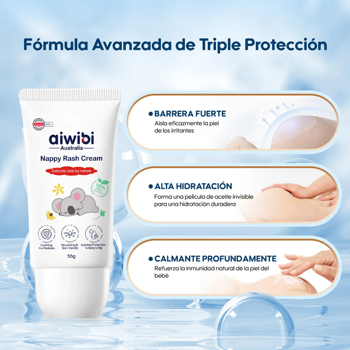 Pomada Crema para Bebés Rozaduras De Pañal 50ml Aiwibi