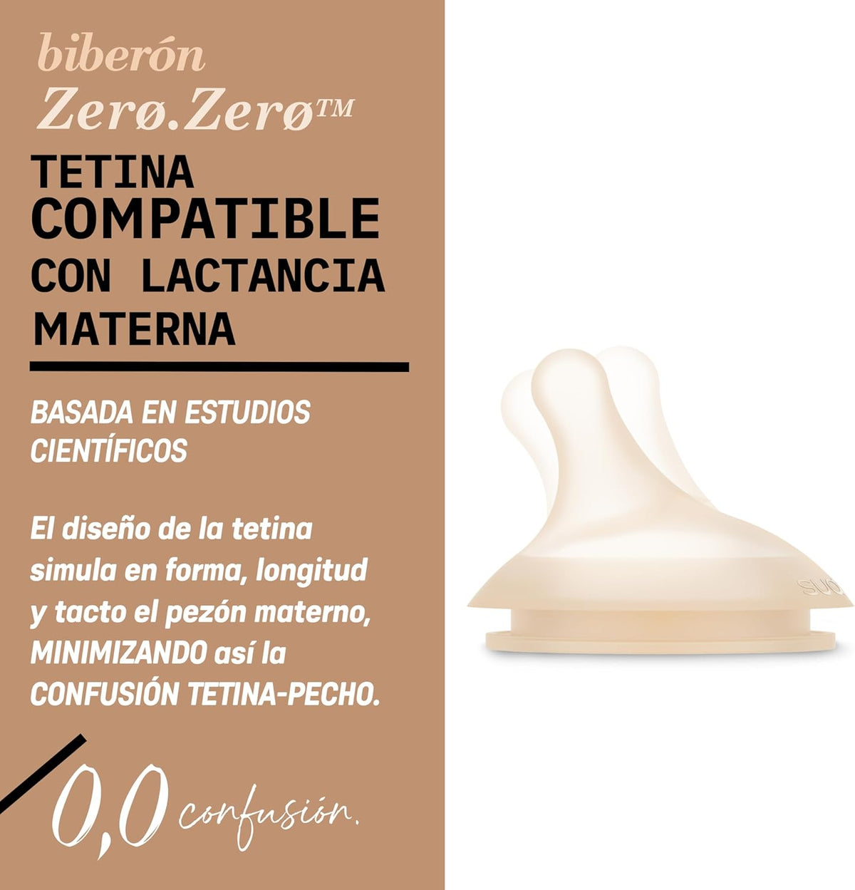 Set mamadera zero zero 270ml flujo medio + repuestos