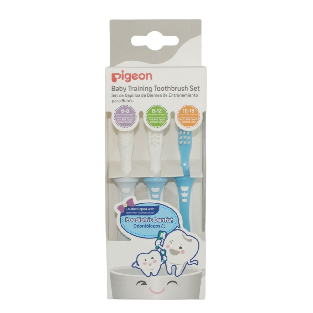 Set cepillos dentales de aprendizaje 3 etapas Pigeon