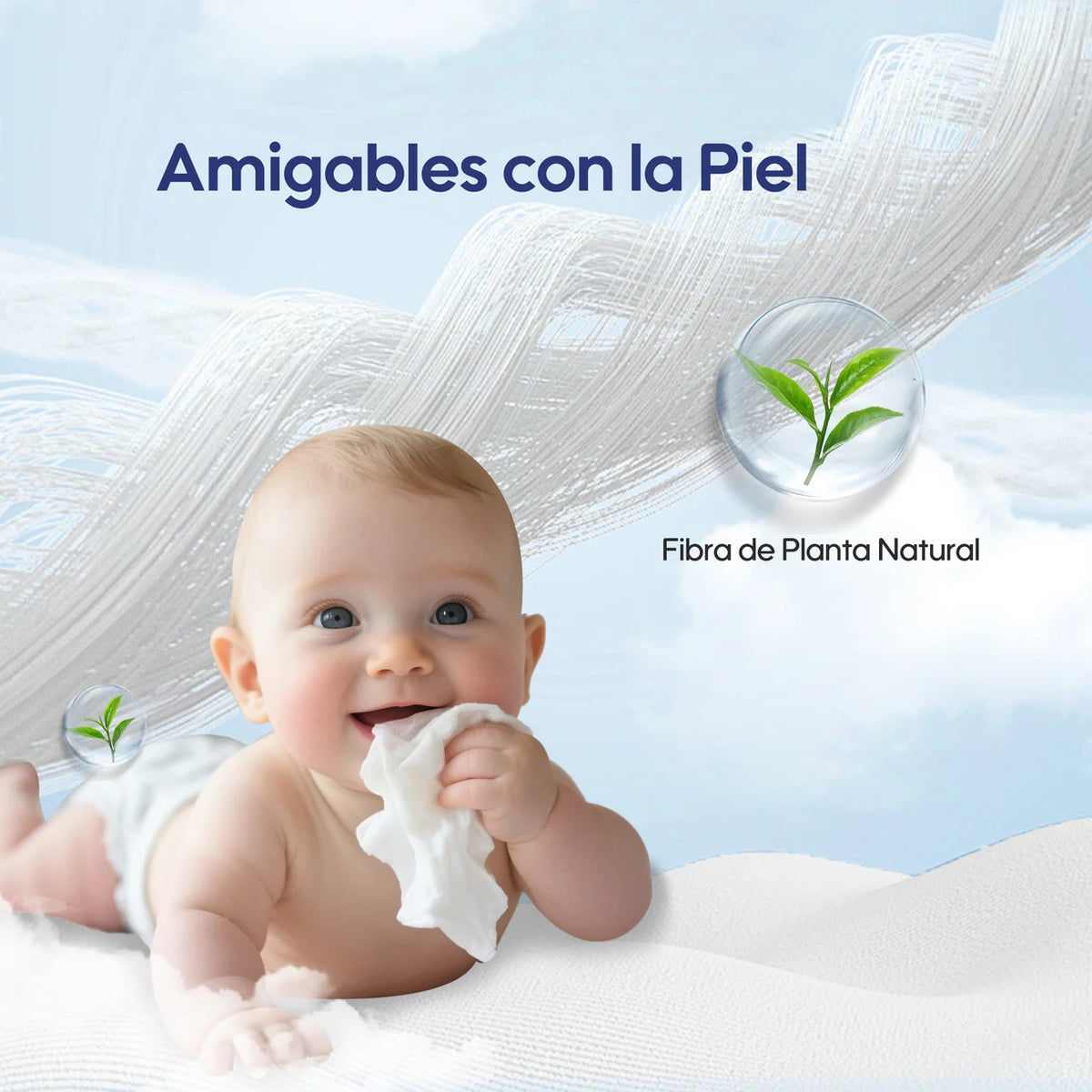 3 paquetes toallitas húmedas para bebés Aiwibi 99,91% de agua - 240und