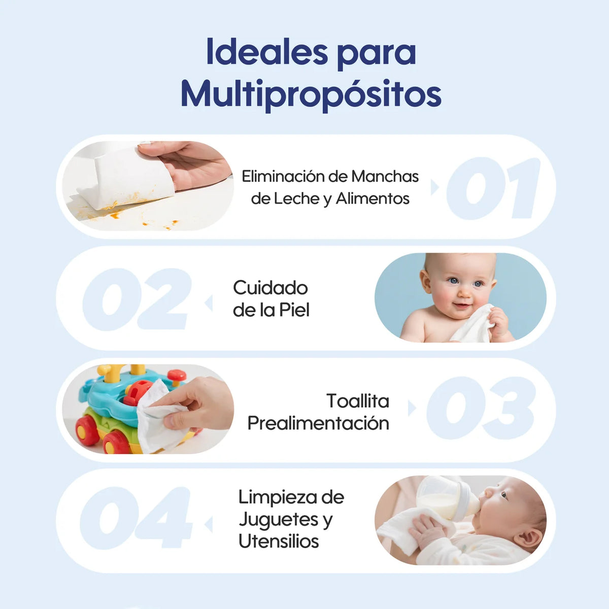 3 paquetes toallitas húmedas para bebés Aiwibi 99,91% de agua - 240und