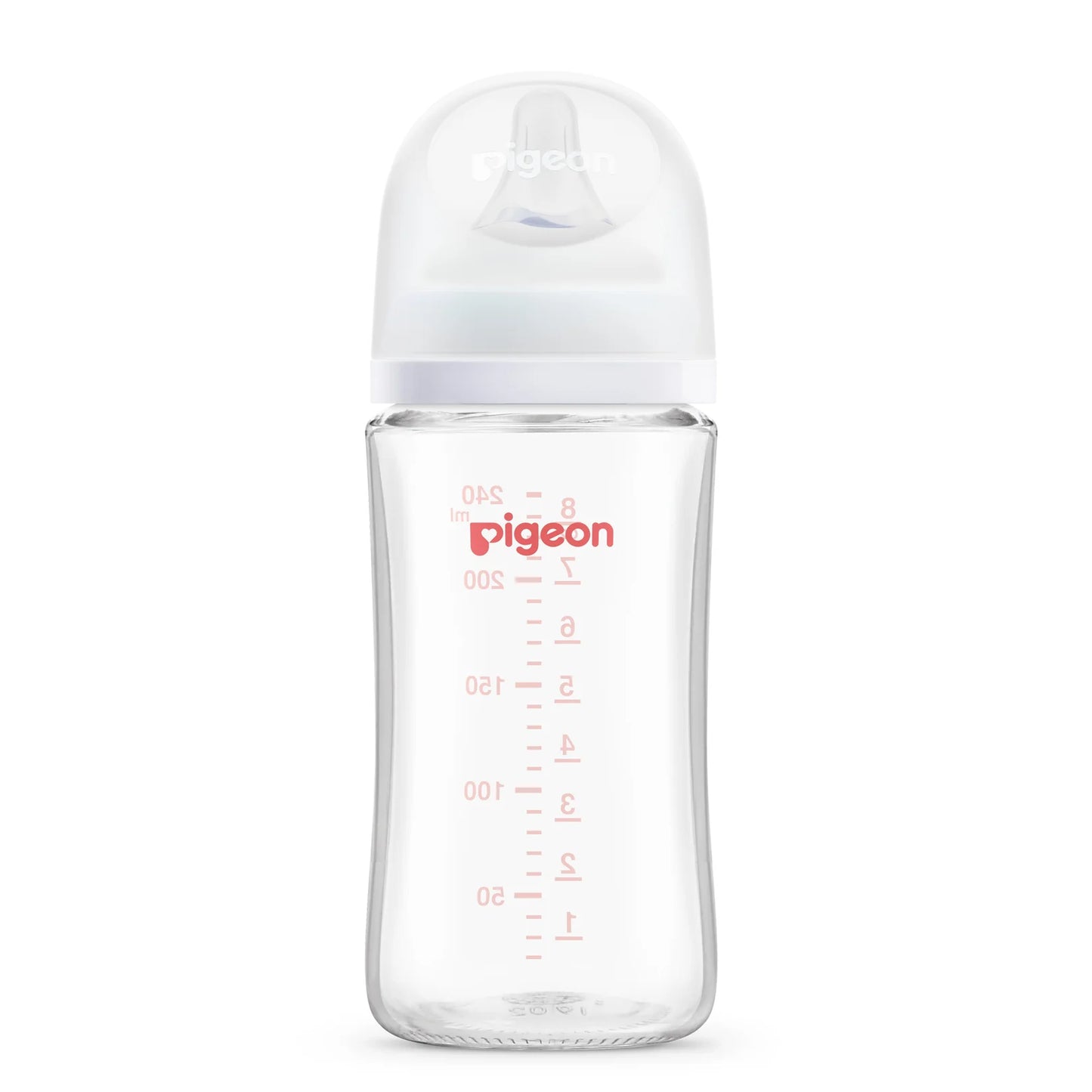 Mamadera vidrio Softouch Pigeon boca ancha 240ml 3m+
