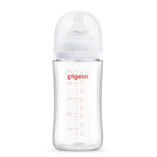 Mamadera vidrio Softouch Pigeon boca ancha 240ml 3m+
