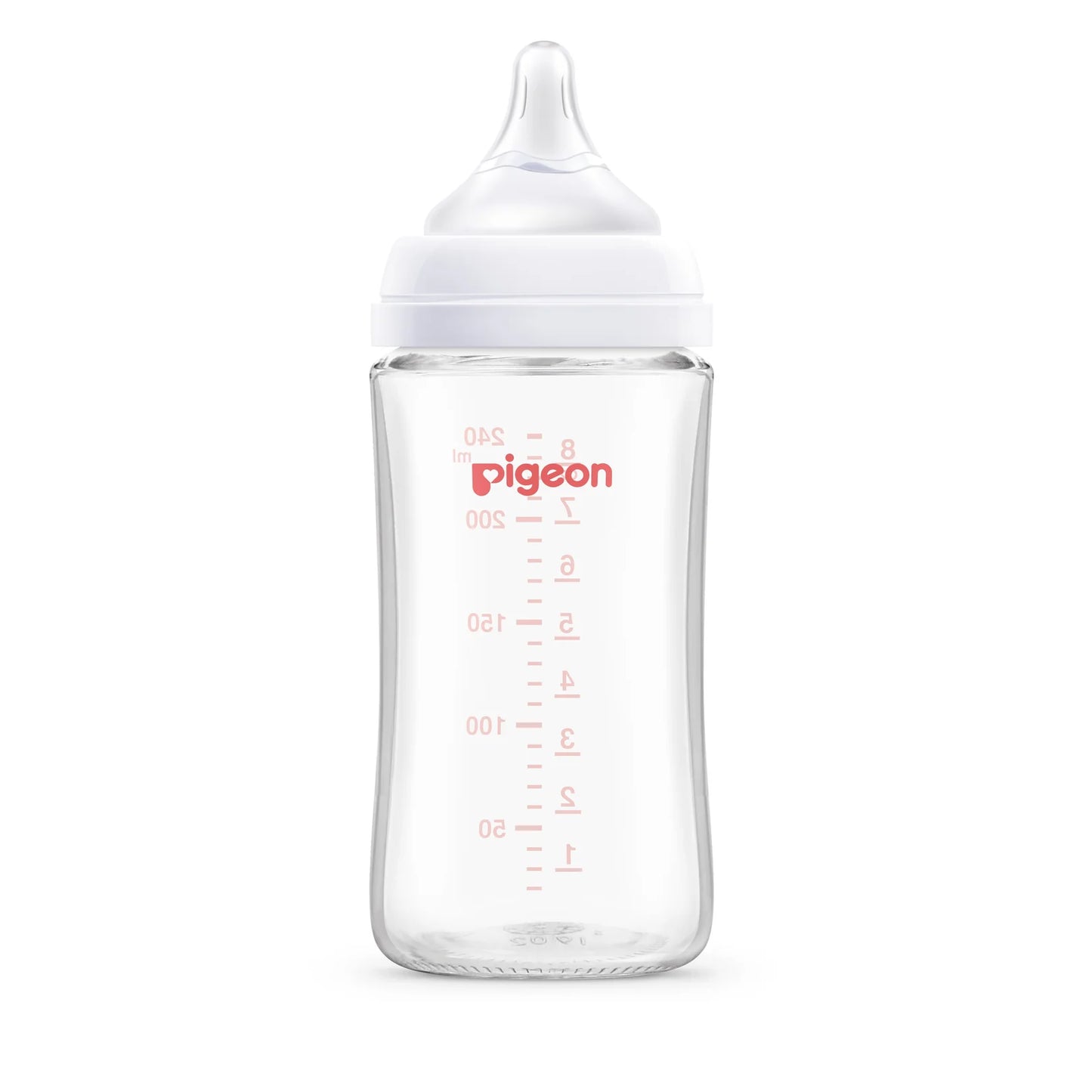 Mamadera vidrio Softouch Pigeon boca ancha 240ml 3m+