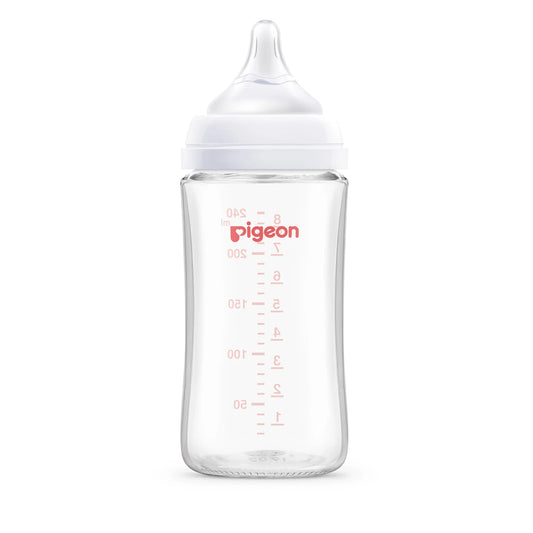 Mamadera vidrio Softouch Pigeon boca ancha 240ml 3m+