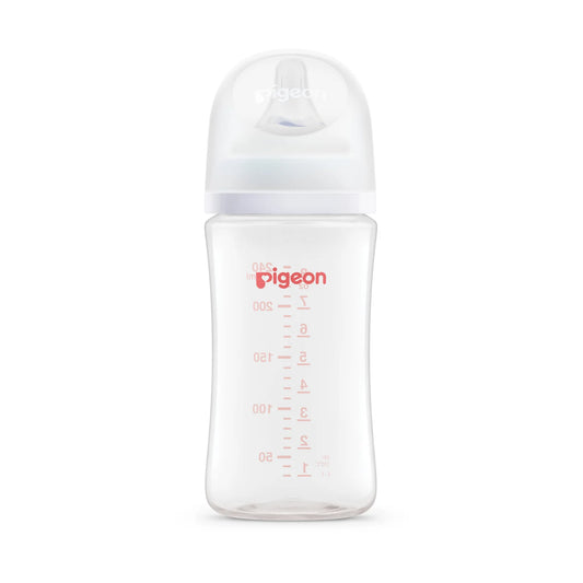 Mamadera PP Softouch Pigeon boca ancha plástico 240ml 3m+