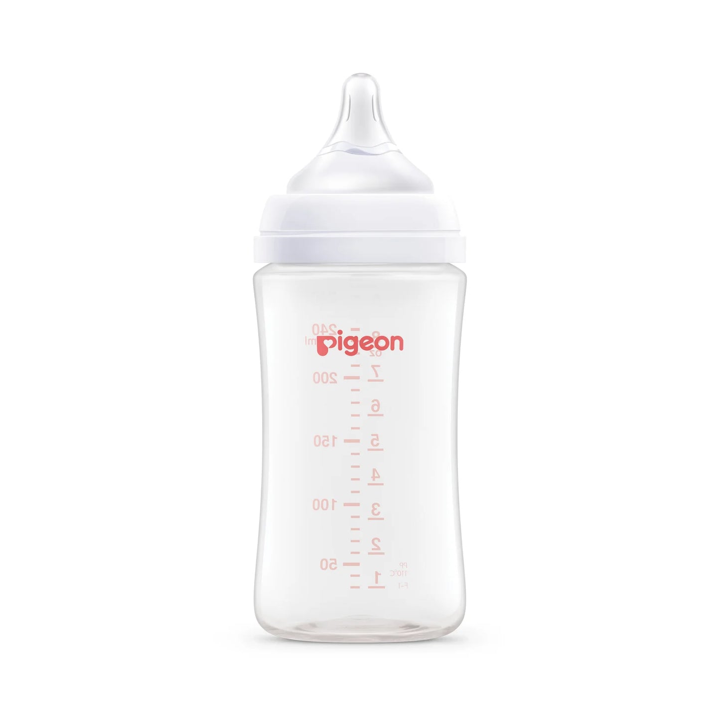 Mamadera PP Softouch Pigeon boca ancha plástico 240ml 3m+