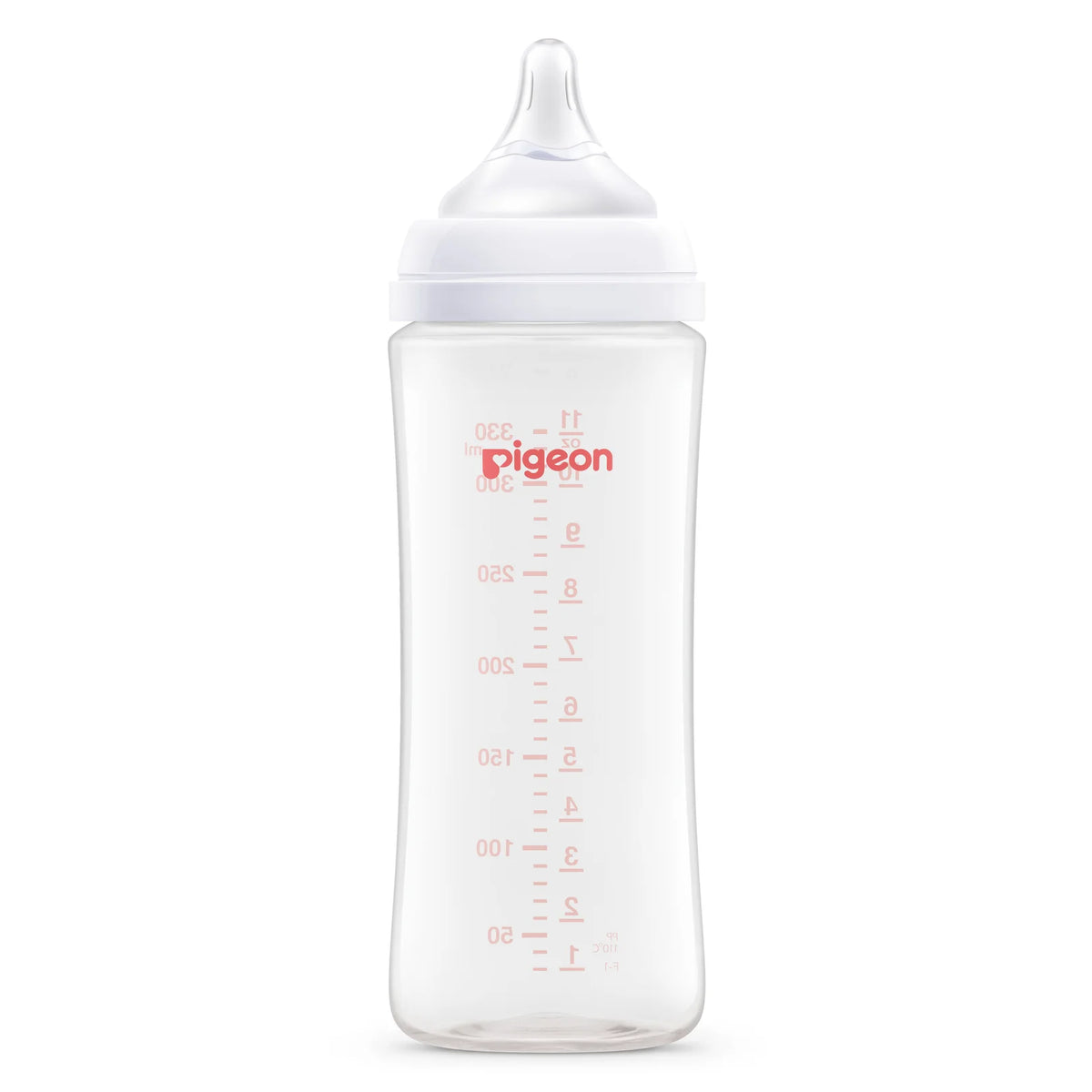 Mamadera PP Softouch Pigeon boca ancha plástico 330ml 6m+