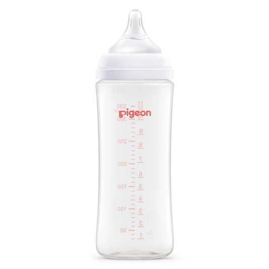 Mamadera PP Softouch Pigeon boca ancha plástico 330ml 6m+