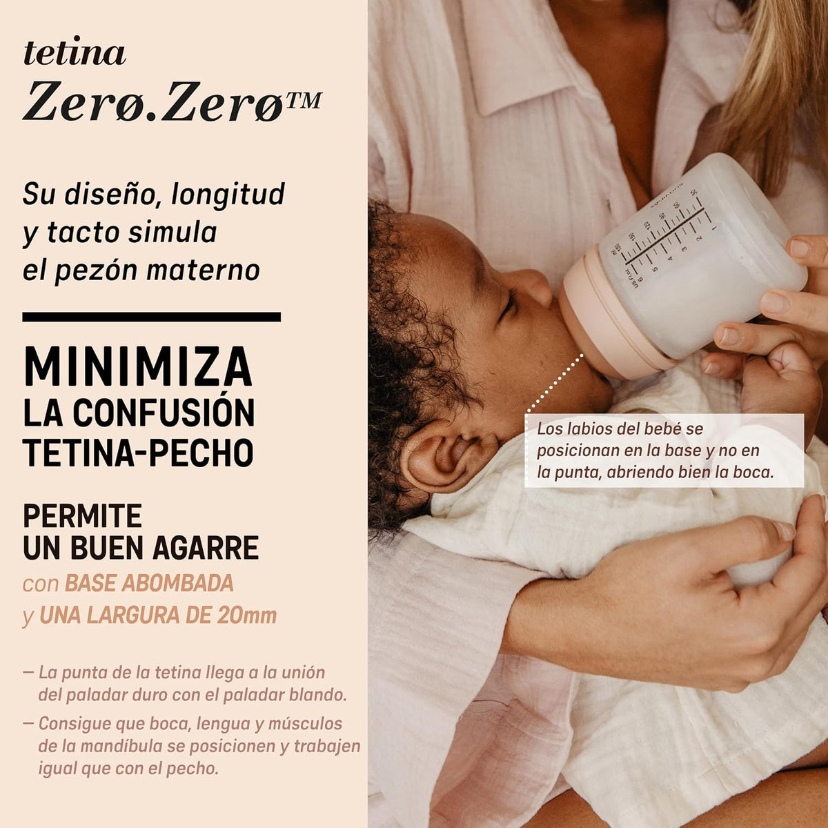 Mamaderas Anticólico Zero Zero 180ml con Tetina de Flujo Lento 0m+