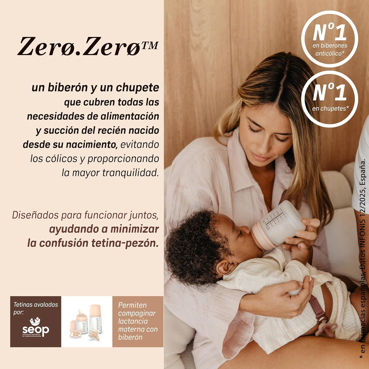Mamadera Anticólicos Zero Zero 180ml con Tetina de Flujo Adaptable 0m+