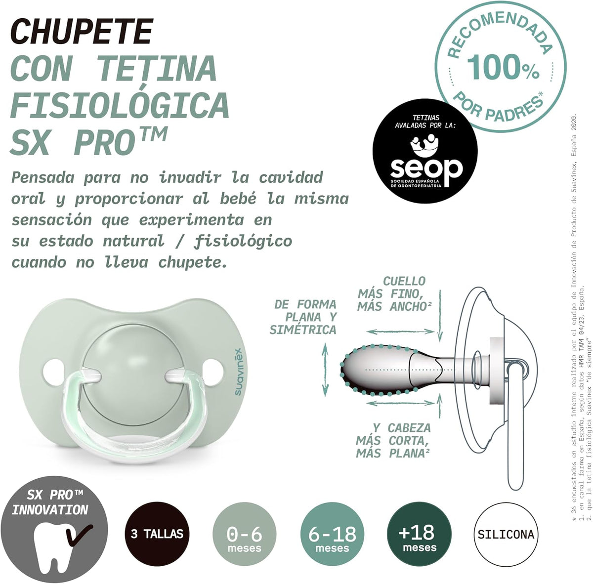 Pack de 2 Chupetes Wild & Free 0-6m Suavinex Tetina Fisiológica SX Pro