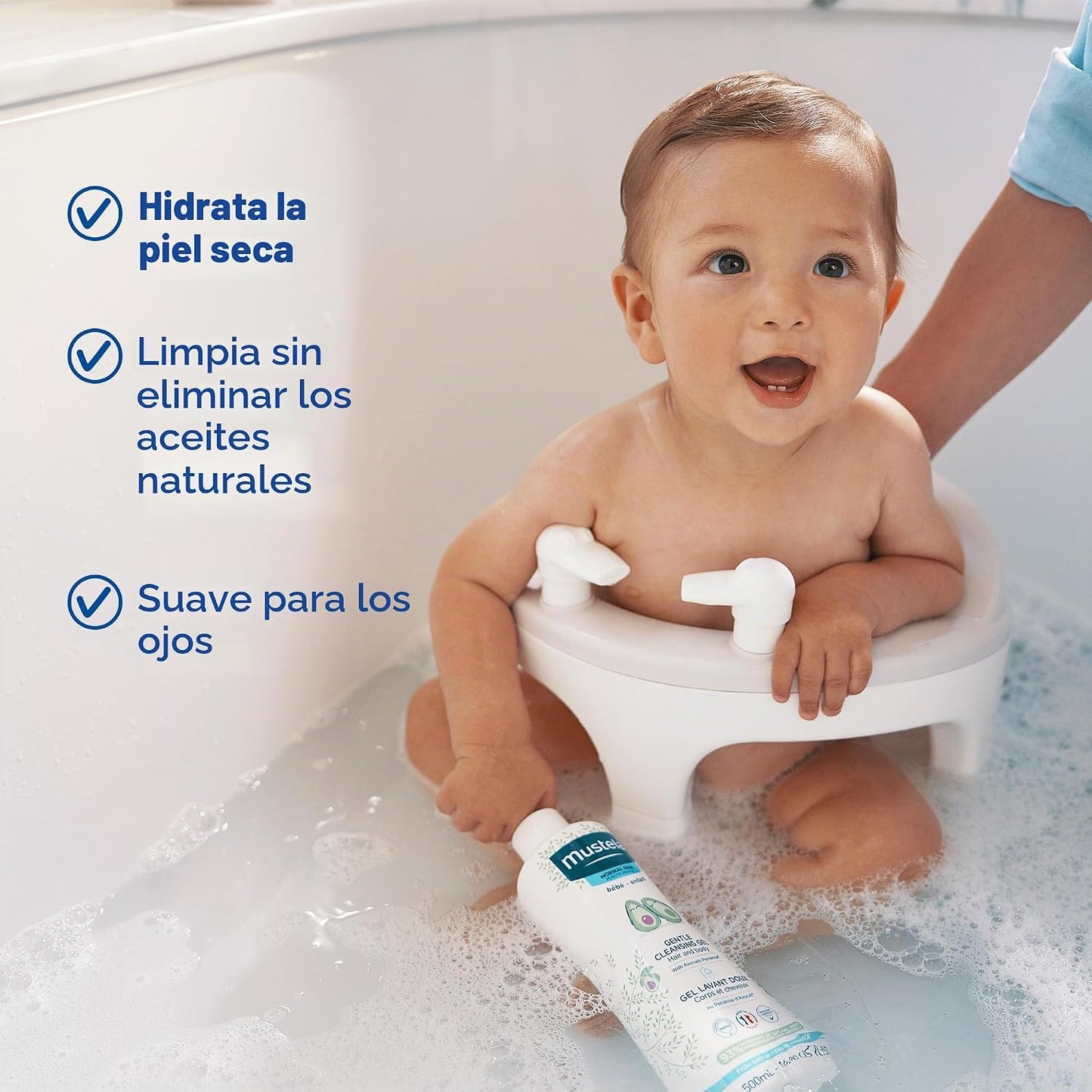 Gel de baño suave para cuerpo y cabello bebé 500ml Mustela