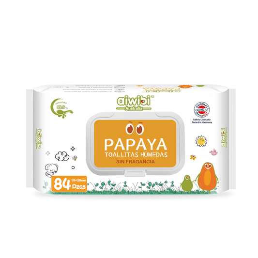 Caja 12 paquetes Toallitas Húmedas Aiwibi extracto de Papaya - 1008unds