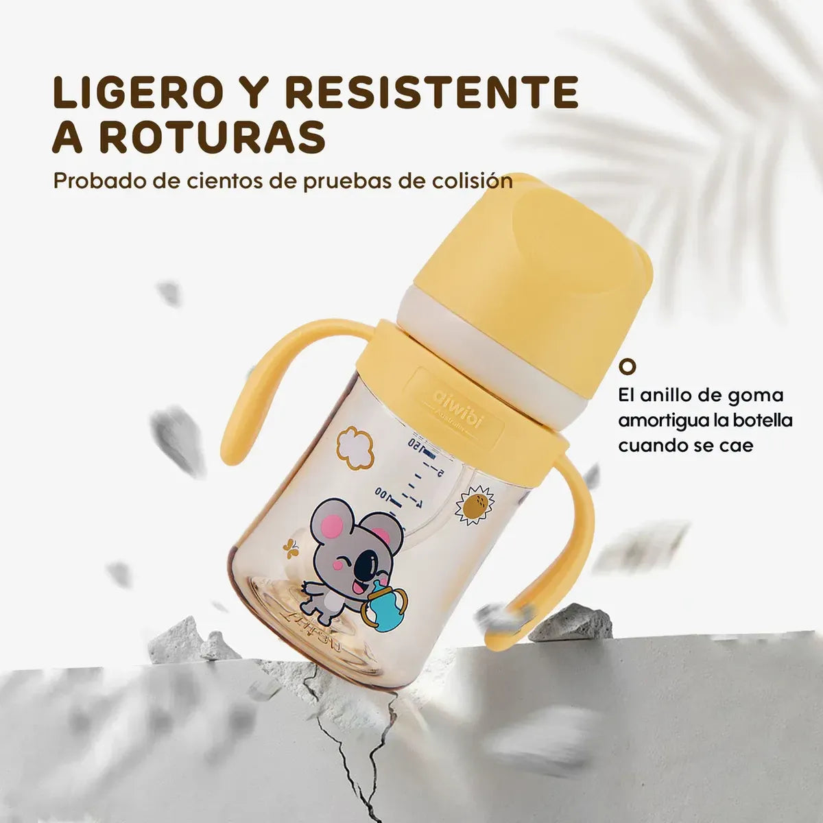 Mamadera y vaso Tritán con asas 2 en 1 Aiwibi Rosado 270ml 6m+