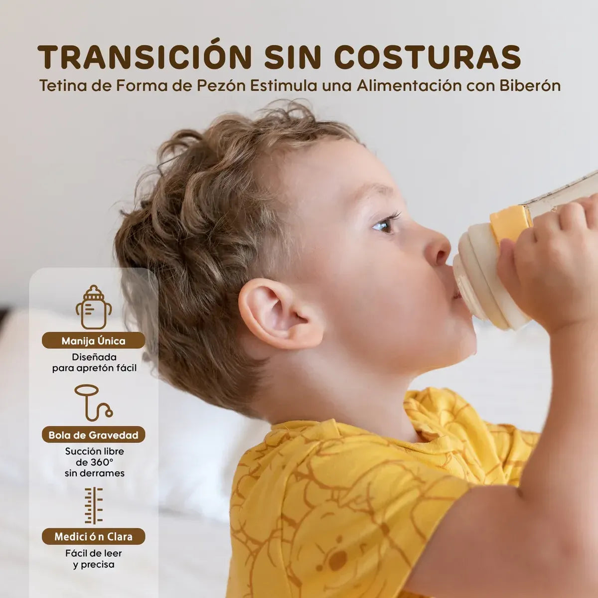Mamadera y vaso Tritán con asas 2 en 1 Aiwibi Amarillo 270ml 6m+