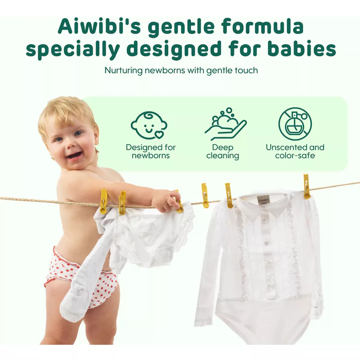 Detergente Líquido Para Ropa Bebés 1000ml Aiwibi