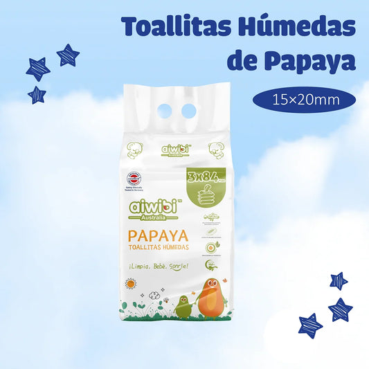 3 paquetes toallitas húmedas para bebés Aiwibi extracto papaya - 252und