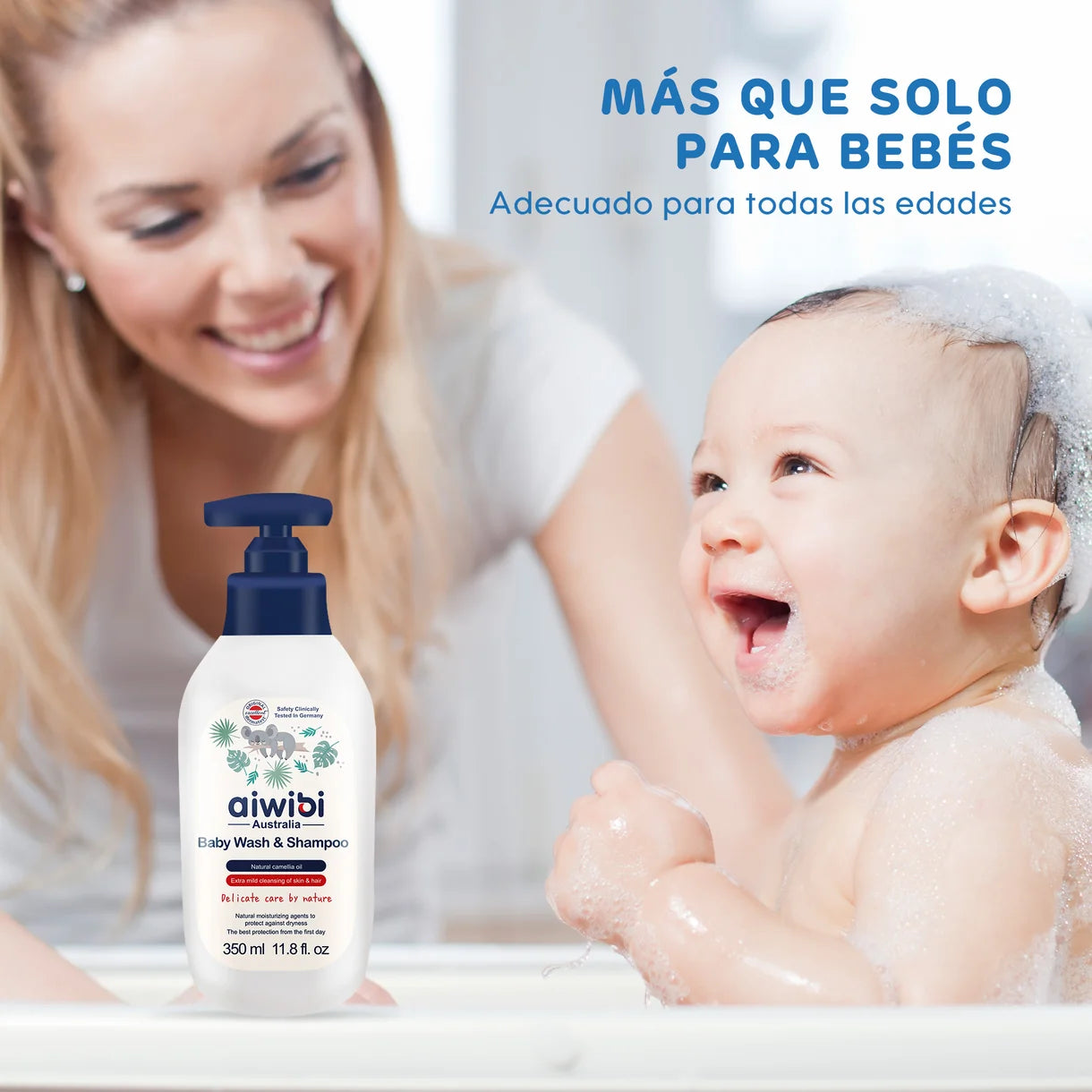 Gel De Baño y Shampoo 2 en 1 para bebé 350ml Aiwibi