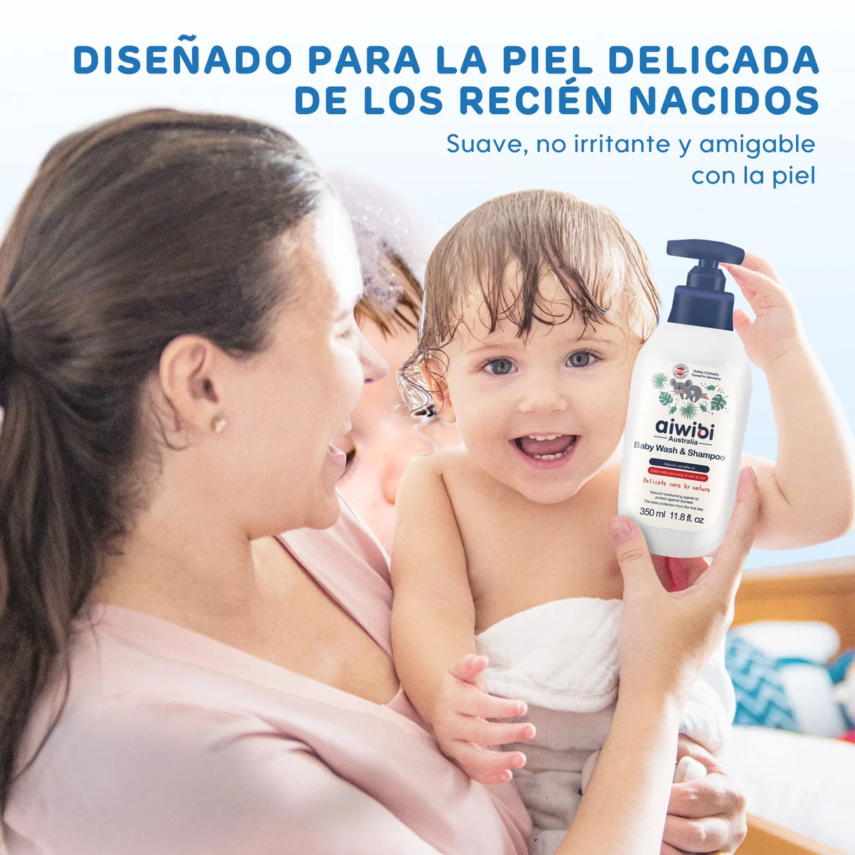 Gel De Baño y Shampoo 2 en 1 para bebé 350ml Aiwibi