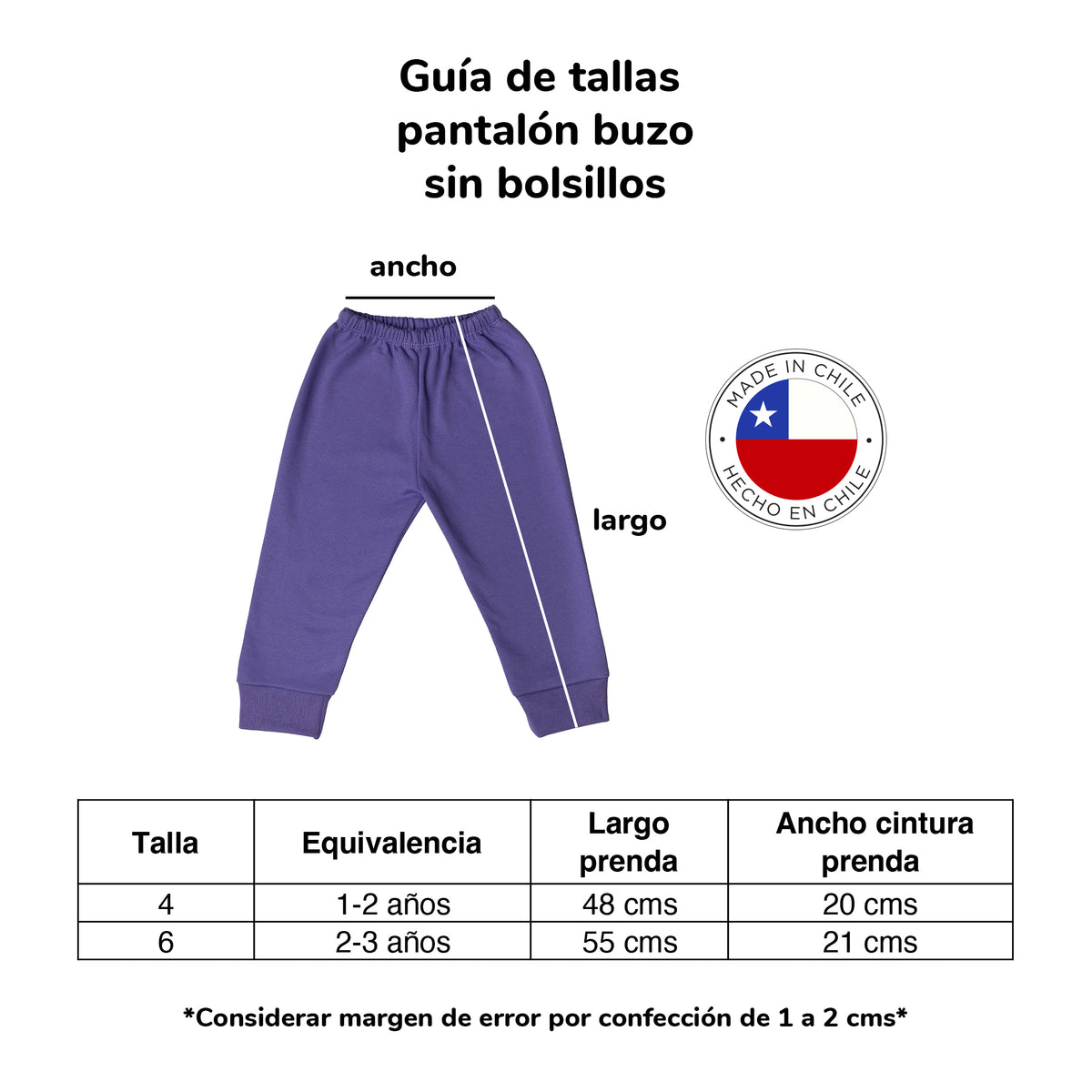 Pantalón De Buzo Franela Sin Bolsillos Bebés 1-3 años