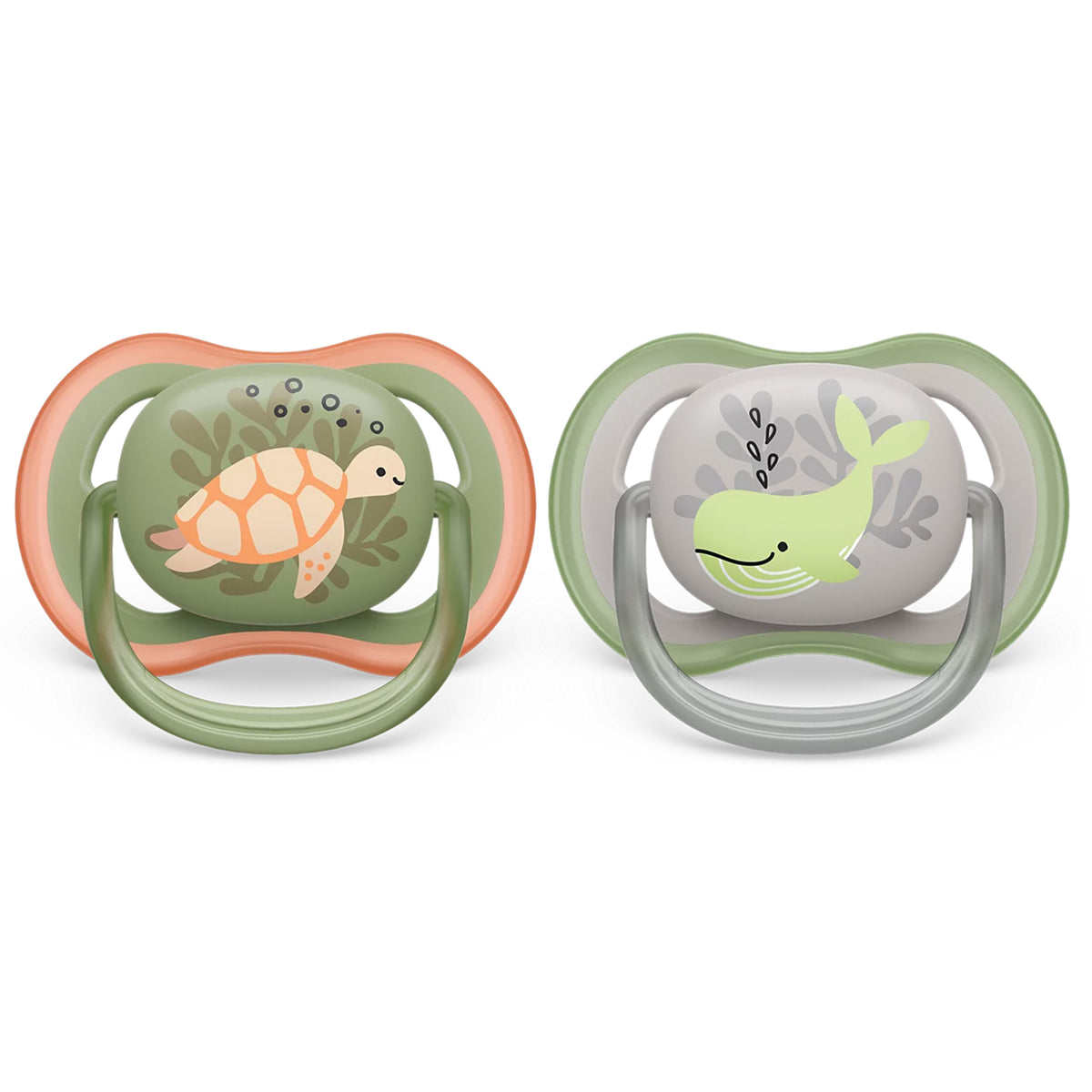 Chupetes Avent Ultra Air 6-18m 2unds Verde y naranja
