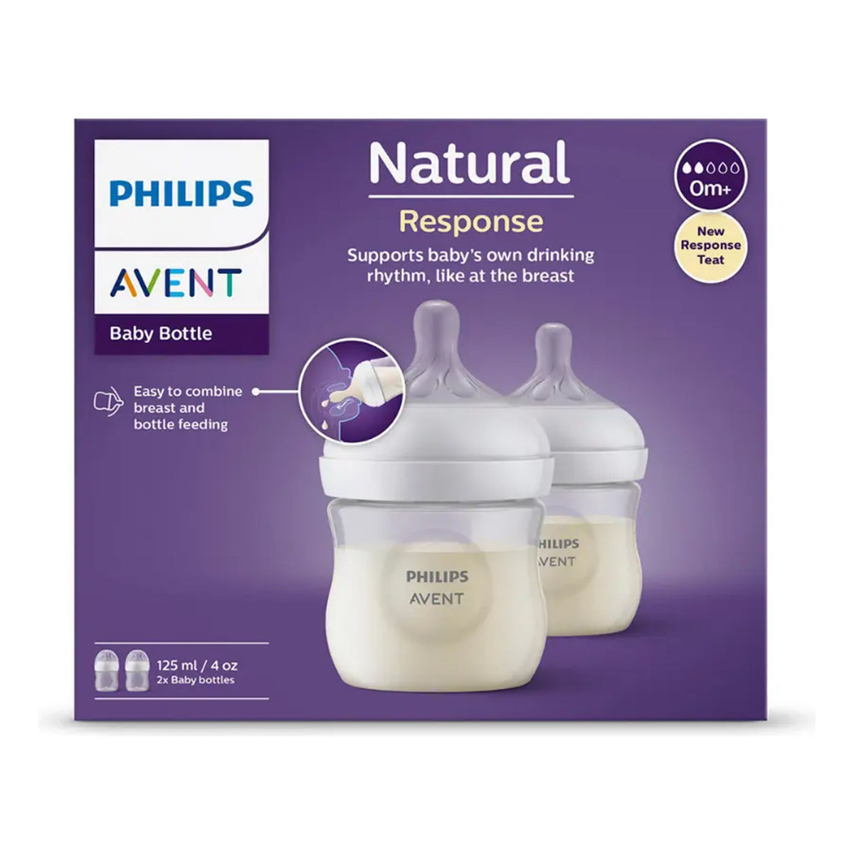 Pack 2 Mamaderas Natural Response Avent 125ml 0m+