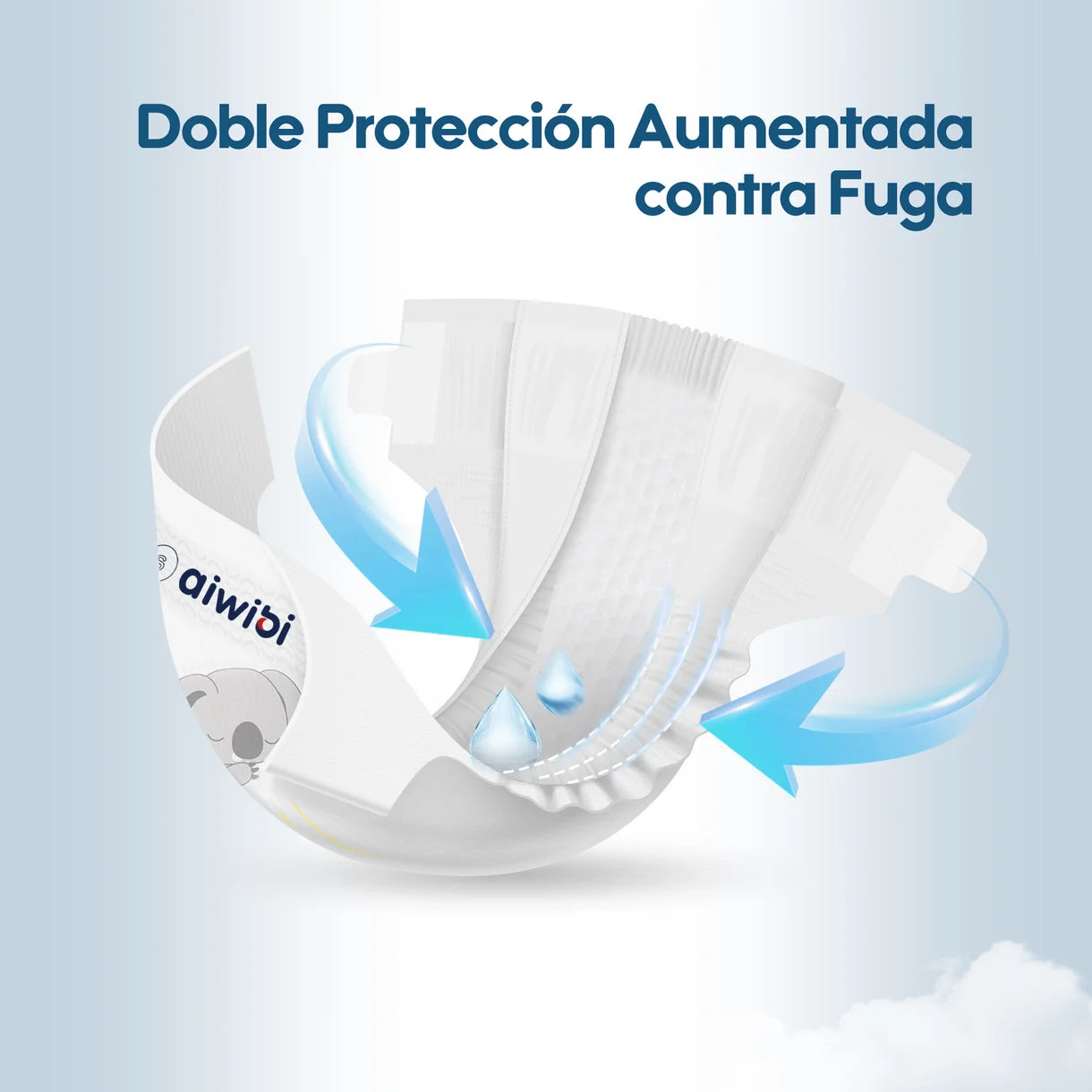 Pack 3 paquetes pañales Aiwibi bebé Premium Talla P - 96und