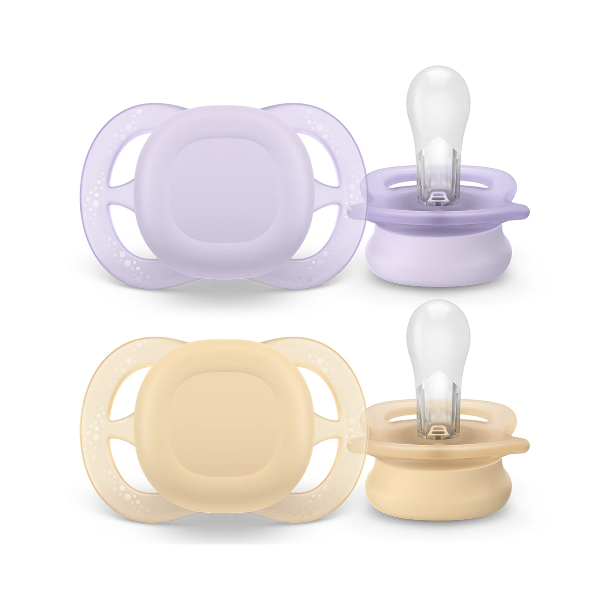 Chupetes Avent Ultra Start 0-2m 2unds Morado y amarillo