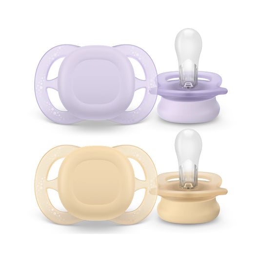 Chupetes Avent Ultra Start 0-2m 2unds Morado y amarillo