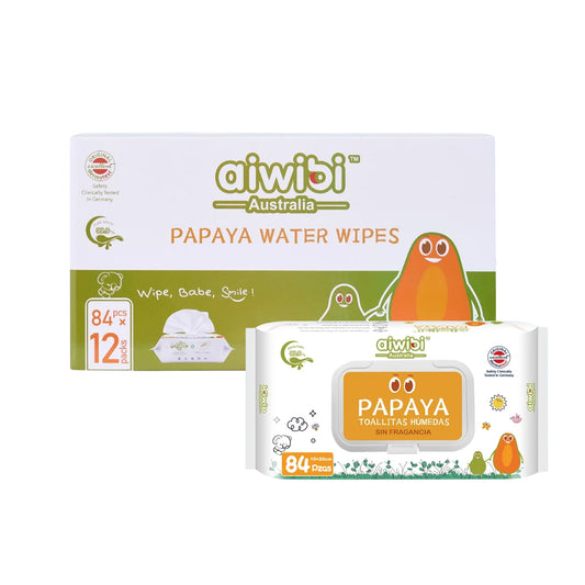 Caja 12 paquetes Toallitas Húmedas Aiwibi extracto de Papaya - 1008unds