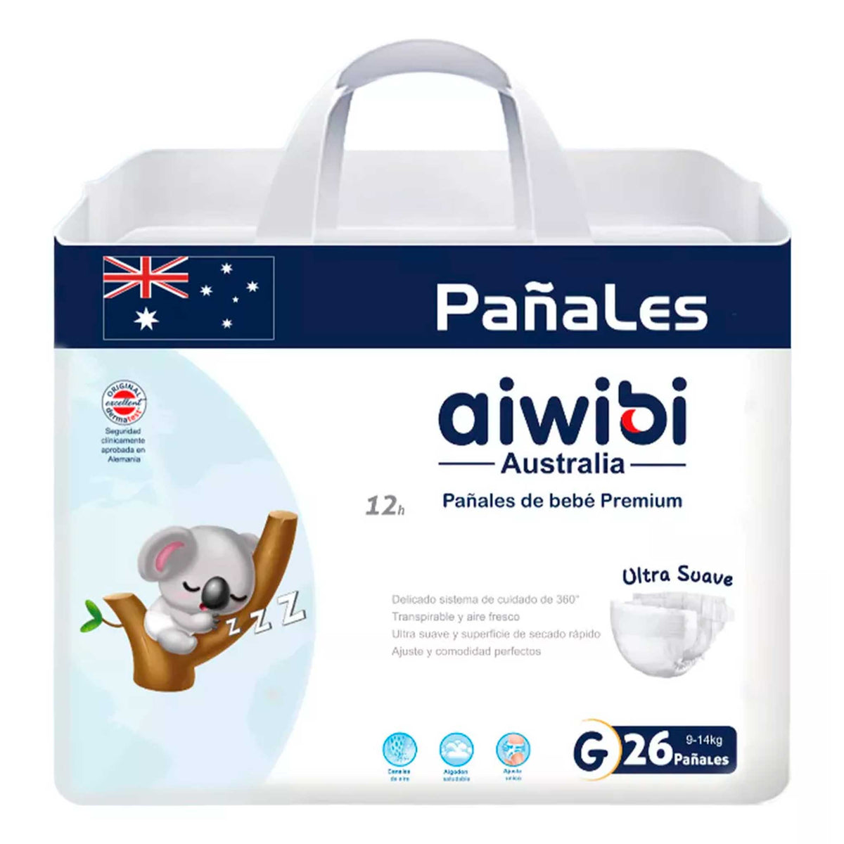 Pañales Aiwibi para bebé Premium Talla G - 26und