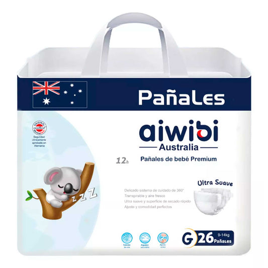 Pañales Aiwibi para bebé Premium Talla G - 26und