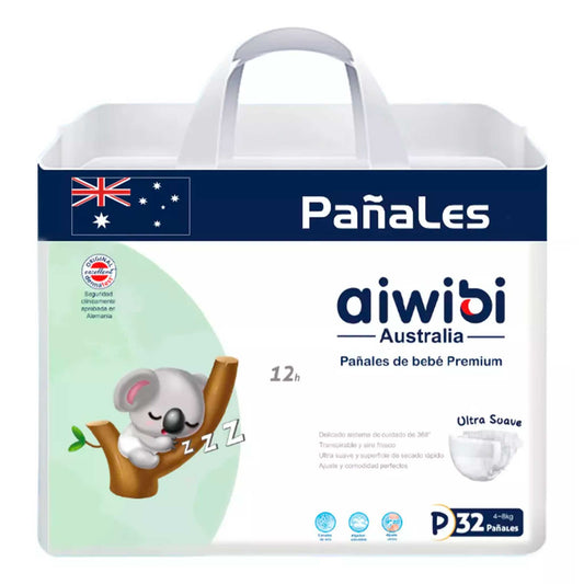 Pañales Aiwibi para bebé Premium Talla P - 32und
