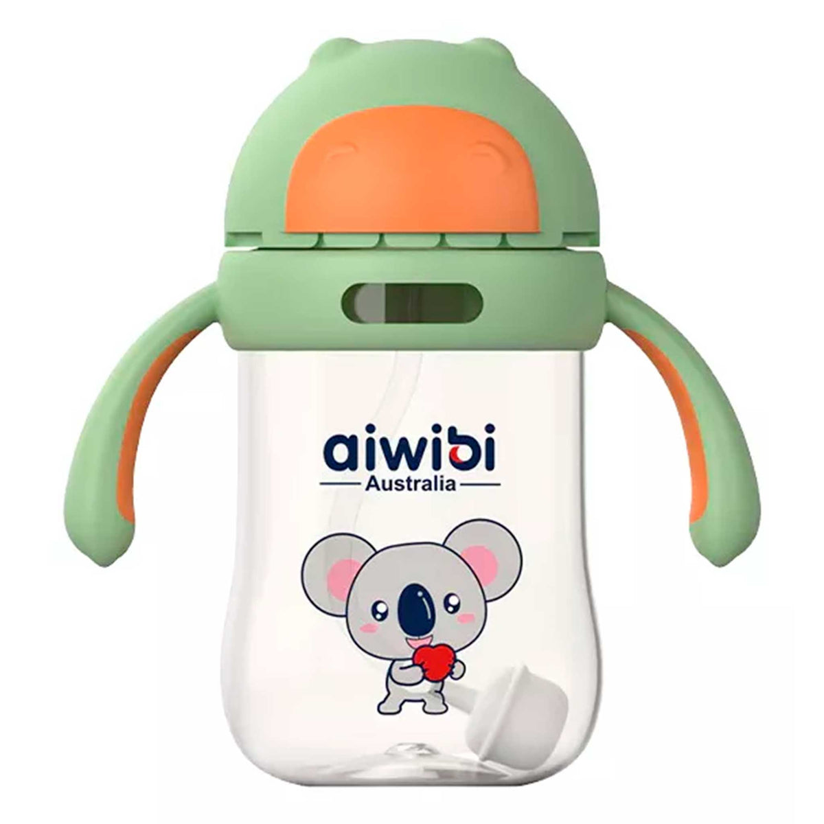 Vaso botella de agua con Bombilla Verde 300ml Aiwibi