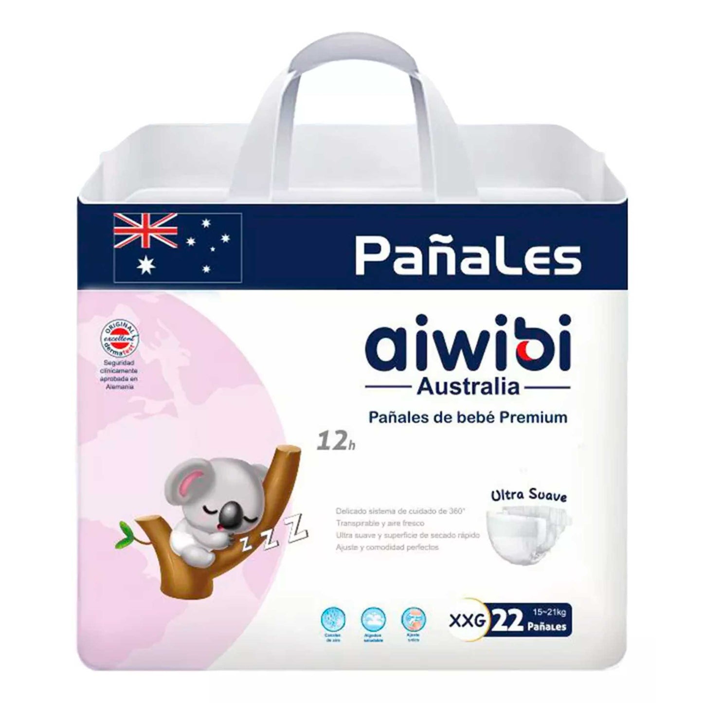 Pañales Aiwibi para bebé Premium Talla XXG - 22und