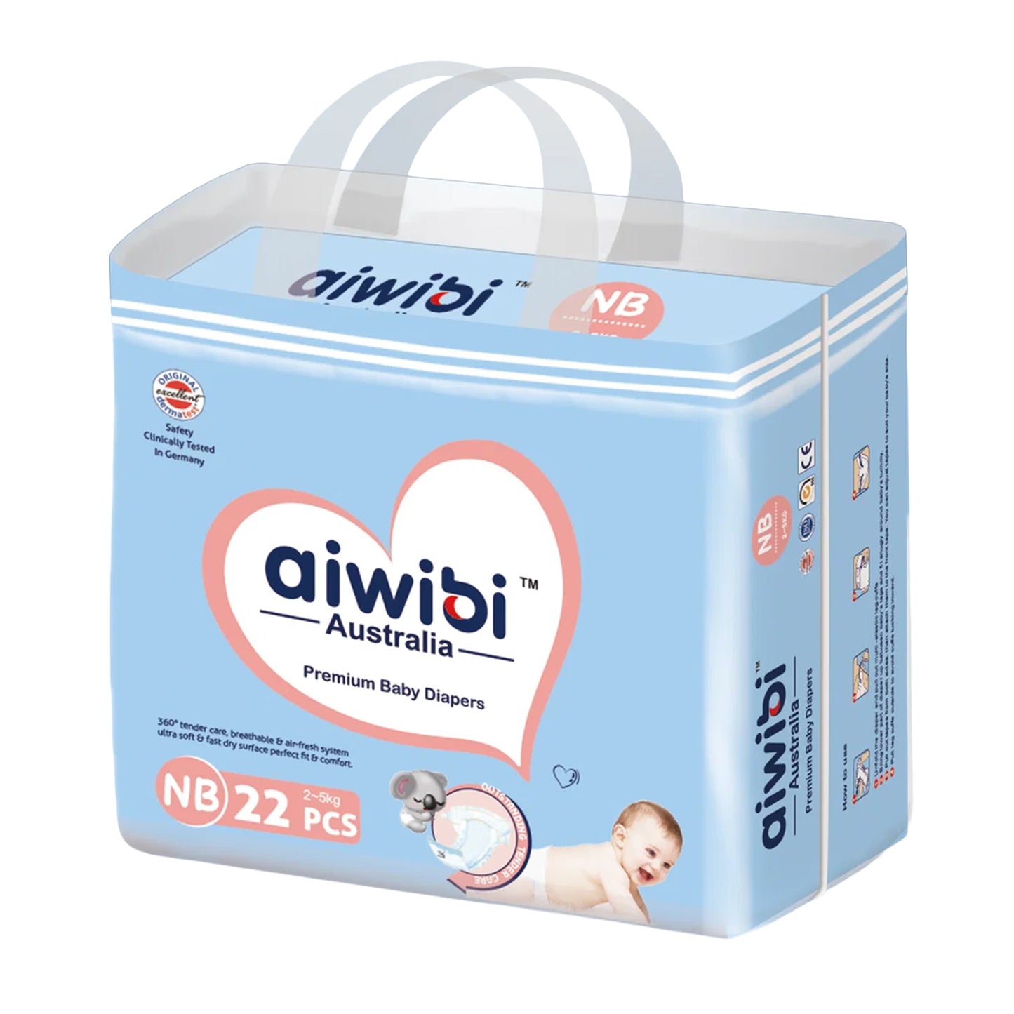 Pañales Aiwibi para bebé Premium Talla Recién nacido RN - 22und