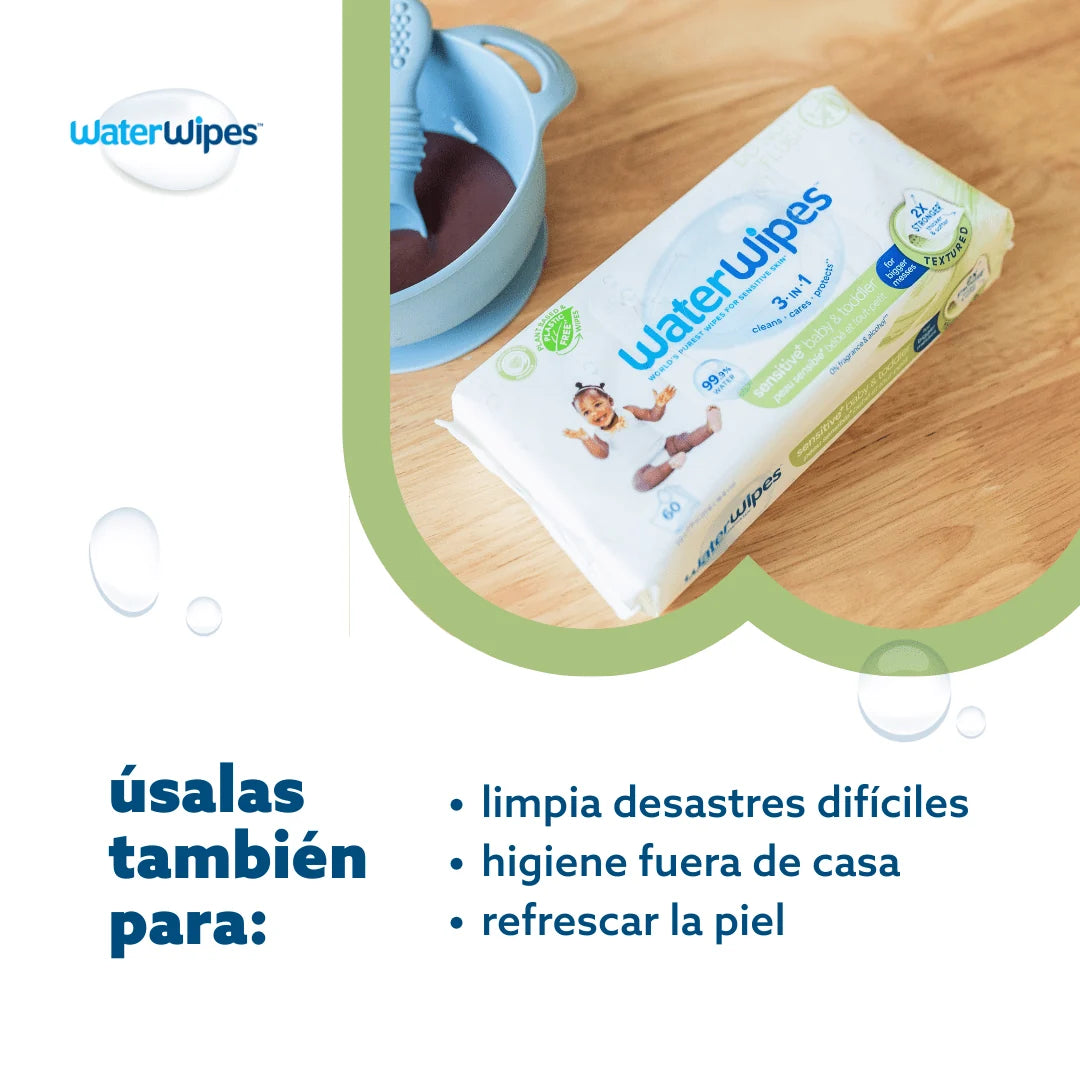 3 paquetes Toallitas húmedas WaterWipes Textured Clean 180unds